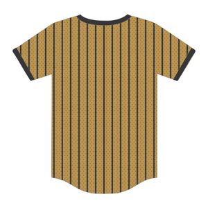 APA Old Gold Pinstripe Pullover Baseball Jersey 100% Polyester Mesh Alpha Fraternité Shirt avec Logo Applique Brodé Personnalisé - Product Image 3