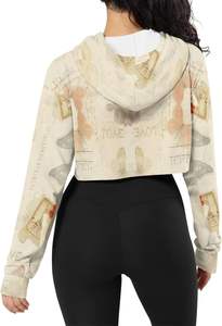 Sweat à capuche court à manches longues respirant léger pour femmes - Product Image 4