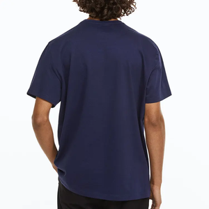 Camisetas de algodón 100% de alta calidad para hombre, camisetas de 240gsm con logotipo personalizado, camiseta sólida ajustada en blanco, camisetas de cuello redondo ajustadas normales para hombre - Product Image 2