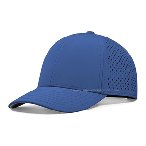 Haute qualité en gros ODM 6 panneaux Performance Cap découpé au laser perforé léger Golf Hat bord incurvé Logo de broderie personnalisé - Product Image 4