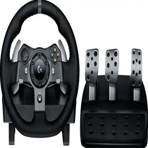 Volant et pédalier de course à retour de force pour PC, simulateur de jeu USB, contrôleur de direction noir - Product Image 3