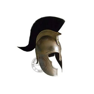 Casco de película hecho a mano de acero sólido, 18 calibres, 300, con Plume negro coleccionable, artículo decorativo o regalo - Product Image 4