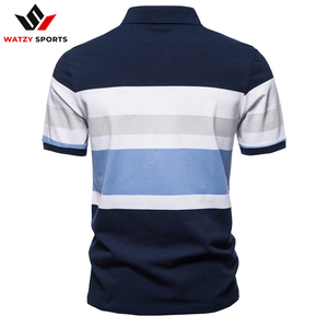 เสื้อโปโลคอปกผ้าคอตตอนของผู้ชาย,เสื้อโปโลคอปกแบบคลาสสิกเสื้อผ้าตีกอล์ฟขนาดที่กำหนดเองสีผสมสองโทนสี - Product Image 6