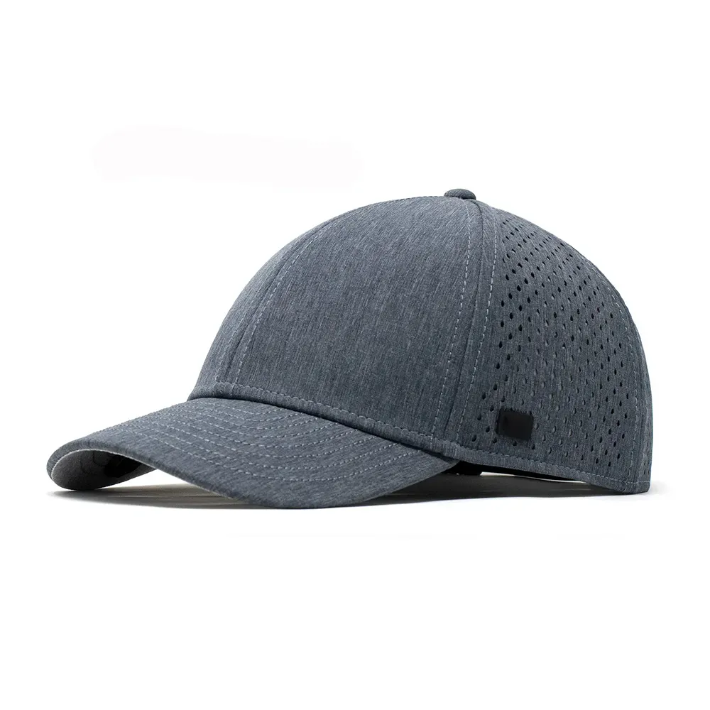OEM Wholesale Customized Melin Waterproof Quick Dry Dry-Fit Hydro Performance Laser Hole Perforated golf Gorra Caps Hats