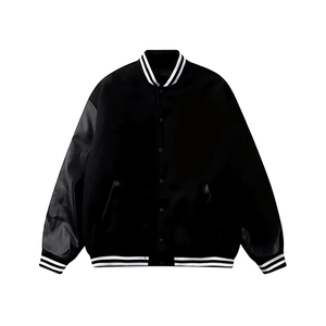 Chaqueta con letras bordadas personalizadas para hombre con logotipos y parches personalizados Chaqueta estilo universitario Premium - Product Image 4
