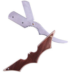 Cuchillas de afeitar rectas reemplazables con mango de metal, maquinilla de afeitar de garganta, corte de pelo liso de peluquero personalizado - Product Image 5