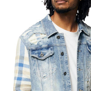 Vente directe d'usine du Pakistan, ensemble de vêtements d'extérieur pour hommes de style hip-hop d'hiver, nouvelle arrivée 2024, ensemble veste et pantalon en jean de couleur unie - Product Image 6