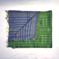 Fait à la main indien Kantha écharpe Vintage coton Patchwork soie Sari motif brodé Style coloré longueur moyenne hiver adulte