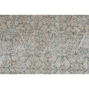 Tapis turc 3,7x7,3 pieds, tapis en laine vintage gris à bordures - Product Image 4