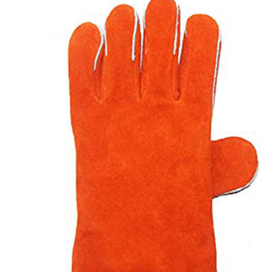 Gants de soudage en cuir fendu de vache résistant à la chaleur/gant de soudage rouge/gants de soudage à la main - Product Image 4