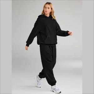 Meilleurs pantalons de survêtement à capuche tendance 2 pièces ensembles imprimé coton polaire simple tenue décontracté Hip Hop survêtement pour hommes et femmes - Product Image 6