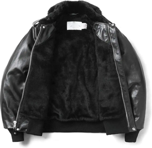 Chaqueta de piel de oveja de alta calidad Fabricante OEM personalizado Chaqueta de piel de oveja para hombres Abrigo de piel de oveja - Product Image 2