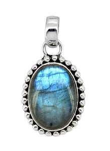 Collier pendentif en pierres précieuses de labradorite en argent sterling 925 massif bijoux de créateur faits à la main avec chaîne - Product Image 2
