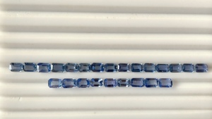 ไพลินสีฟ้าธรรมชาติขนาด6x4มม. ตัดมรกตสีพาสเทลอัญมณีหลวมสำหรับทำเครื่องประดับ - Product Image 2
