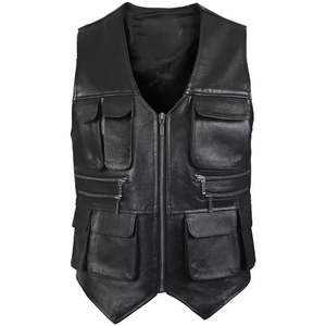 Latest Winter and Summer Fashion Pakistan's <b>Slim</b> Fit Pure Cowhide Real Leather Waistcoat <b>Vest</b> Warm Top Design - Product Image 1