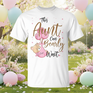Camiseta para bebé niña Aunt Bearly Wait, camiseta promocional con tema de primavera para Baby Shower - Product Image 3