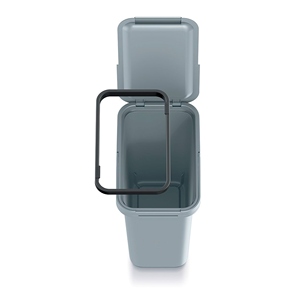 Poubelle de recyclage carrée KEDEN 12L, grise - Product Image 3