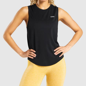 Buena calidad nueva ropa activa Lisa gimnasio camiseta sin mangas de talla grande mujeres Jogger desgaste tanque recortado Top ejercicio Fitness desgaste - Product Image 1