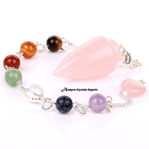 Ágata verde Aventurine Seven Chakra Bullet Pendulum para regalos de negocios Venta al por mayor Mejor calidad Péndulos de piedras preciosas de la India - Product Image 6