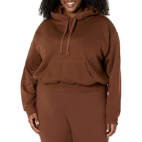 Sudadera Corta de Alta Calidad para Mujer con Diseño de Bordado 3D en la Parte Delantera, Talla Grande, Hombros Caídos, para Uso Casual y Urbano