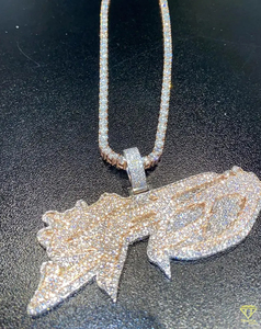 จี้เพชรโมอิสสามารถปรับแต่งได้และจี้เริ่มต้นสไตล์ฮิปฮอปจี้3D จี้ชื่อเย็น - Product Image 5