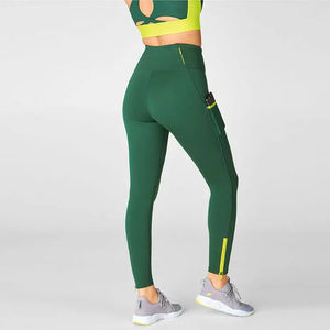 Leggings verts de meilleure qualité pour femmes taille moyenne respirante avec poches zippées nouvelle mode en gros - Product Image 4