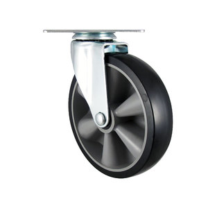 Roues de remplacement pour chariot, 125 mm, sans chaleur de compression, en caoutchouc thermoplastique TPR, robustes, avec cadre en acier métallique - Product Image 1