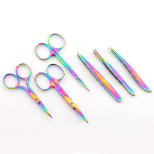 Pince à sourcils en acier inoxydable de marque privée de haute qualité ciseaux inclinés pointus 3/3.5/4/4.5 pour l'extension des cils - Product Image 3