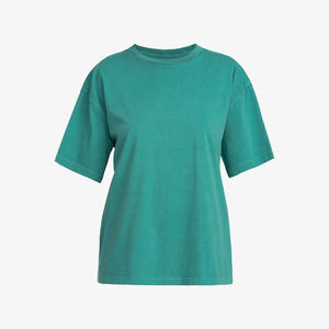 T-shirt à épaules tombantes pour femmes coupe régulière 100% coton décontracté haut vierge doux confortable t-shirt uni Logo personnalisé OEM usine en gros - Product Image 5