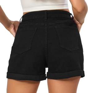 Short en jean femme coupe ajustée 82% coton 16% polyester 2% élasthanne 5 poches style fermeture éclair braguette bouton respirant hiver - Product Image 3