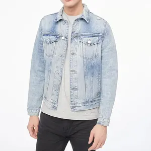 <b>Men's</b> Custom Organic Cotton <b>Denim</b> <b>Jacket</b> with Zipper Closure Down Material Winter Season Comfortable Outerwear Clothing - Product Image 1