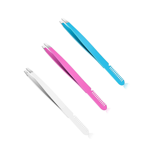 El mejor kit de pinzas para cejas con revestimiento de color personalizado de 3 piezas, Punta puntiaguda con peine trasero de alta calidad, juego al por mayor - Product Image 1