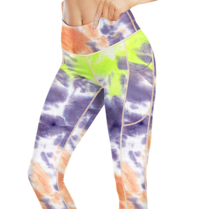 Sexy Tie-<b>die</b> Women Workout Running High Waist Pants Yoga Pants Leggings Women Yoga Leggings - Product Image 1