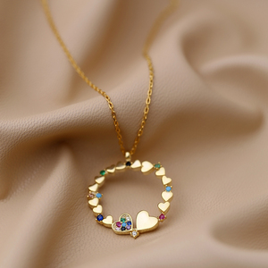 Colgante redondo de Plata de Ley 925 con forma de corazón, joyería hecha a mano - Product Image 4