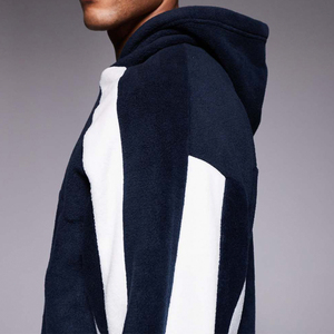 Sudadera con capucha de gran tamaño en blanco de moda Ropa de hombre Logotipo personalizado Jersey de hombre Sudadera con capucha de gran tamaño Conjunto de dos tonos de algodón polar - Product Image 4