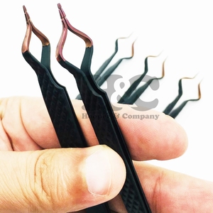 แหนบต่อขนตาปลอมสีดำปลายแหลมแบบใหม่ใช้แยกขนตาโลโก้ได้อย่างยั่งยืน - Product Image 3