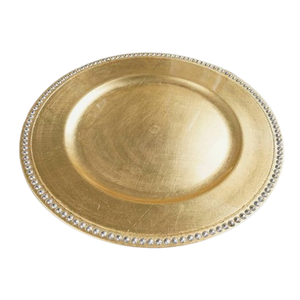 Plato cargador de diseñador para fiesta de cena, vajilla para eventos de boda con cuentas de cristal, plato cargador para servir comida redondeado - Product Image 2