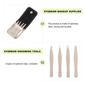 Mini pince à sourcils en acier inoxydable de qualité professionnelle Logo personnalisé emballé pointe oblique pointe pointue outil de beauté pratique - Product Image 5