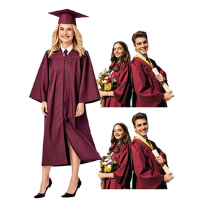 Toga de Graduación de Poliéster Azul Real Mate Personalizable para Niños, Conjunto de Birrete y Toga Escolar Suministrado por la Fábrica con Logotipo de Colores Personalizados - Product Image 3