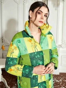 Gran oferta 2025, Chaqueta larga acolchada hecha a medida para mujer, prendas de vestir exteriores de punto transpirable de alta calidad, algodón con logotipo sublimado impermeable - Product Image 4