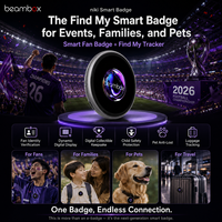 Nuevos insignias interactivas inteligentes con video 2026 con rastreador AirTag: Etiqueta digital de identificación para conferencias y eventos corporativos