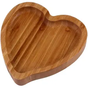 Newly Arrived Heart Shaped Walnut Finished Wooden Serving Tray Direct From Factory For Wedding and Anniversary