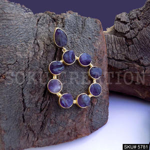 Gold Plated Gemstone Drop and <b>Dangle</b> Statement Design <b>Earrings</b> SKU5781 for <b>Fashion</b> Accessory - Product Image 2