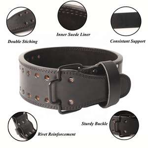 Ceinture de soutien lombaire unisexe en cuir de vache pour la musculation, avec crochet, antidérapante, respirante, logo personnalisé, salle de sport, fitness, entraîneur de poids, genou - Product Image 4