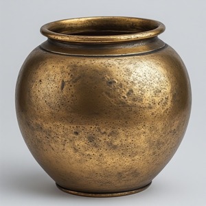 Maceta decorativa antigua de latón dorado rústico perfectamente elaborada para una elegante decoración de jardín interior de temporada - Product Image 2