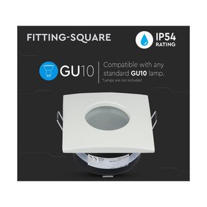 GU10 MR16 porta faretti a LED da incasso di colore bianco impermeabile IP54 SKU-3615-illuminazione/portalampada - Product Image 3