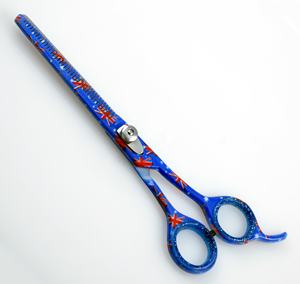 กรรไกรตัดขนสุนัขแบบแฮนด์เมดสเตนเลสใบมีดโค้งตรงทนทานสำหรับกำจัดขนแมวและสุนัข - Product Image 1