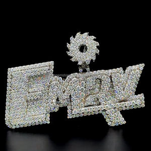 Hiphop 1.75 pouces Moissanite Initial Pendentif S925 Iced Out VVS Diamant Lettre Pendentif Bling Rappeur Moissanite Nom Pendentif - Product Image 1