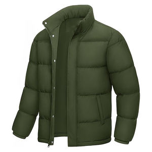 Chaquetas acolchadas ligeras para hombre, abrigo de invierno repelente al agua con cuello con capucha, cortavientos acolchado aislado empacable con bolsillos cálidos - Product Image 5
