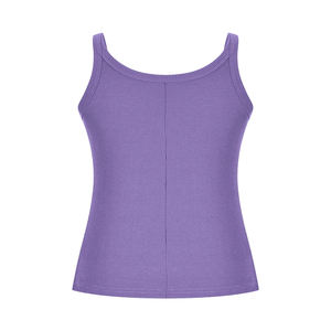 OEM Service <b>Women's</b> <b>Tank</b> <b>Tops</b> Light Purple Color Scoop Neck Cotton Made <b>Women's</b> Cropped Ribbed <b>Tank</b> <b>Top</b> For Lady - Product Image 2